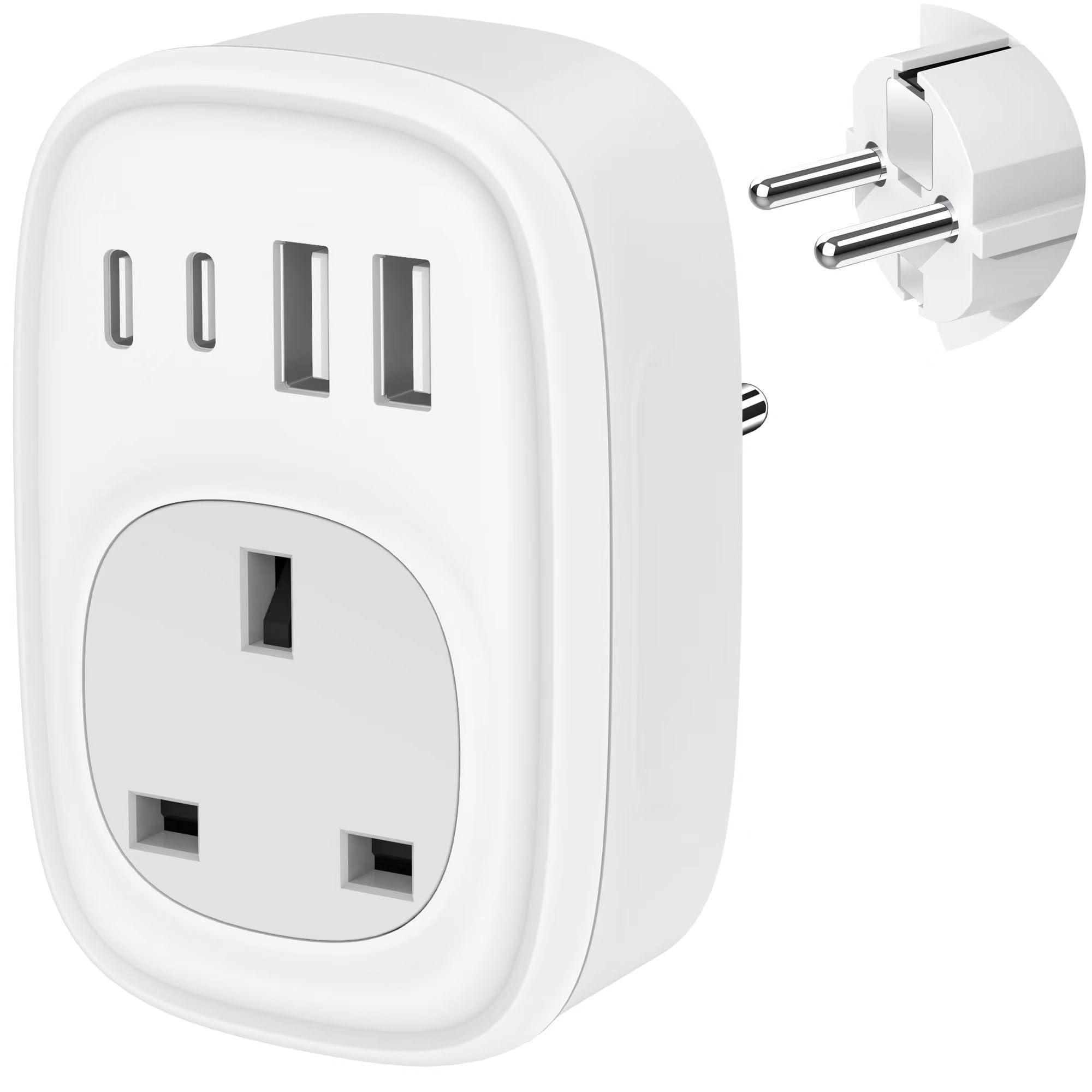 Jolof Store UK to European Plug Adapter – 40W USB C Fast Travel Charger