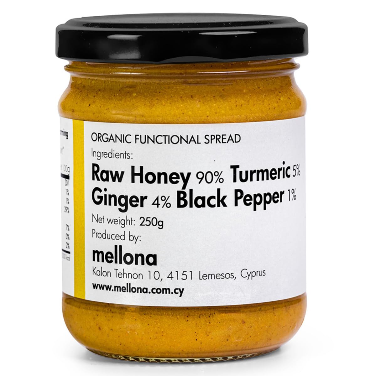 Mellona Organic Raw Honey – Anti-Inflammatory Turmeric & Ginger, 250g