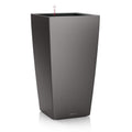 Lechuza Cubico 30 Self-Watering Planter | Charcoal Metallic Plastic