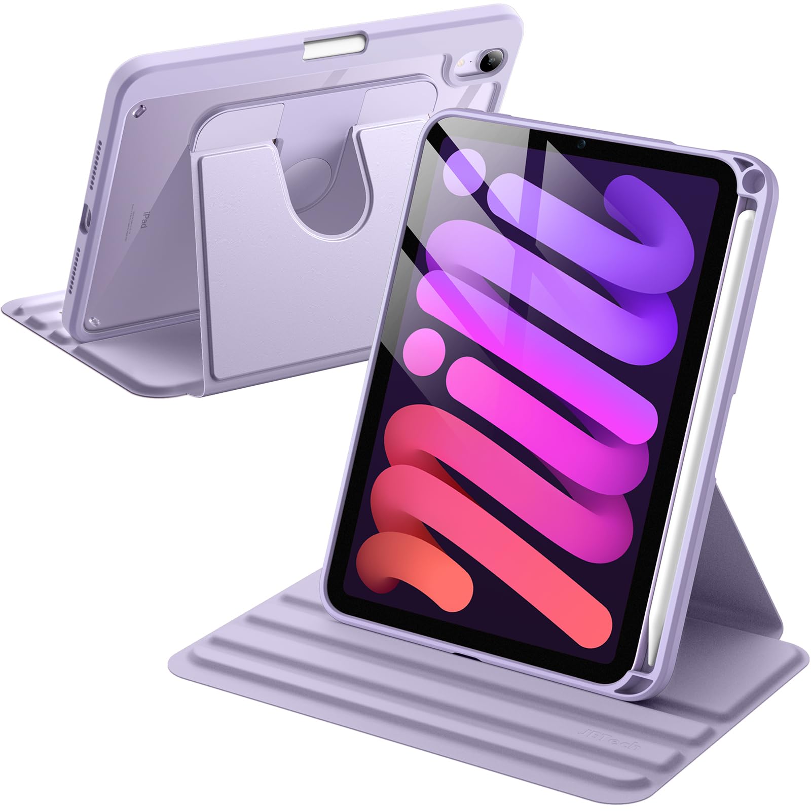 JETech 360 Rotating Case for iPad mini 7/6 with Pencil Holder