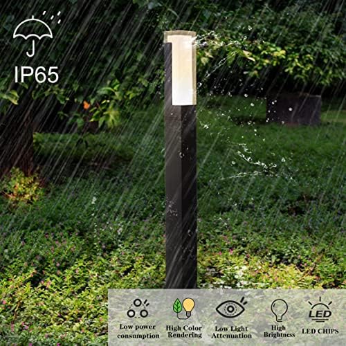 ZTWLEED 60CM LED Outdoor Bollard Light – 2 Pack IP65 Waterproof Garden Lamp