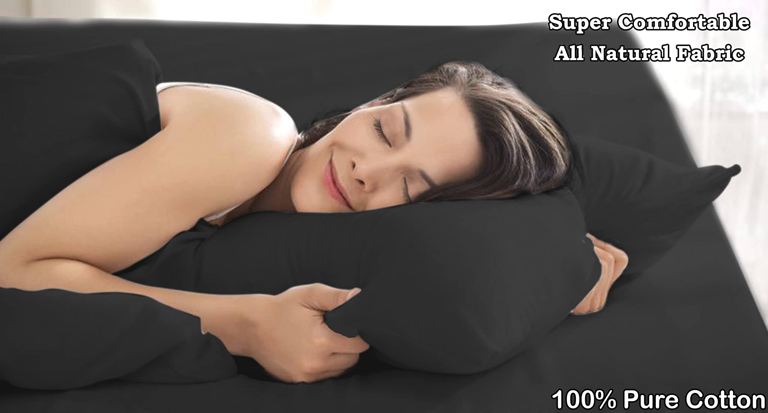 Euphoric Gifts Super King Black Egyptian Cotton Duvet Cover Bed Set