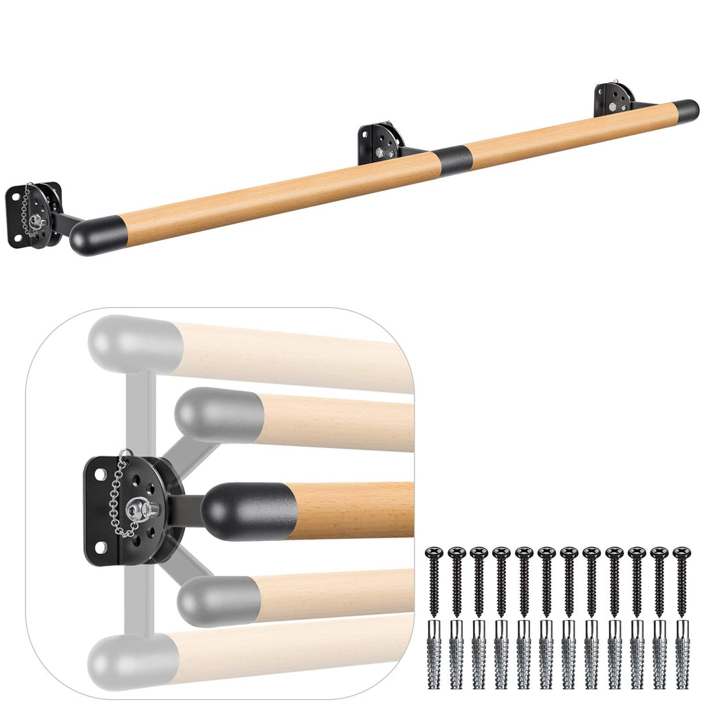 Dolibest 200cm Wall Mounted Ballet Barre | Adjustable Beech Wood Dance Bar