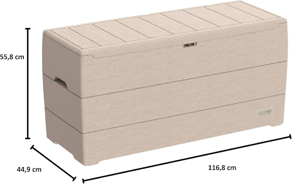 Duramax Cedargrain 270L Outdoor Deck Box – Lockable Garden Storage