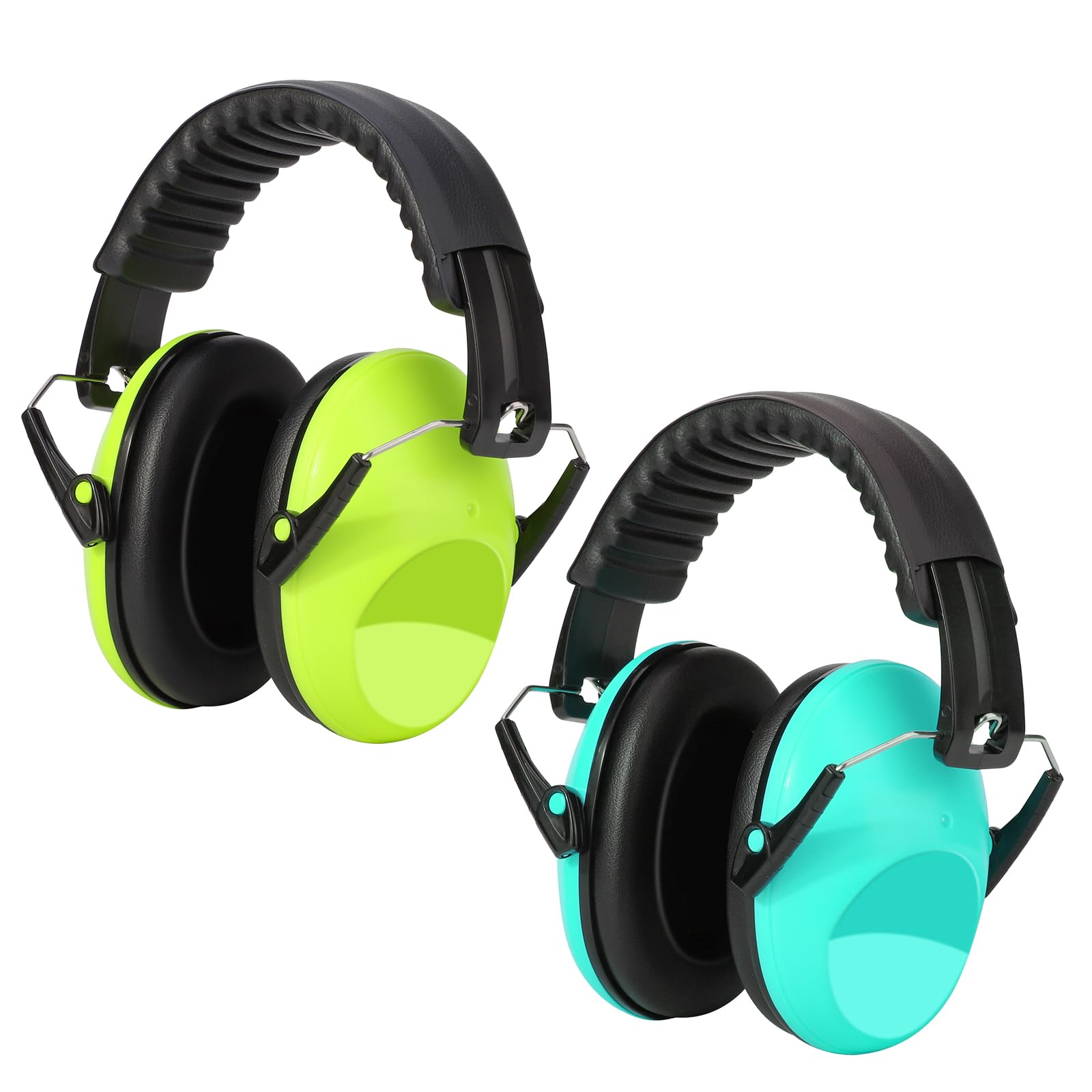 Kriogor 2 Pack Noise Cancelling Ear Defenders - Kids & Adults (Green)