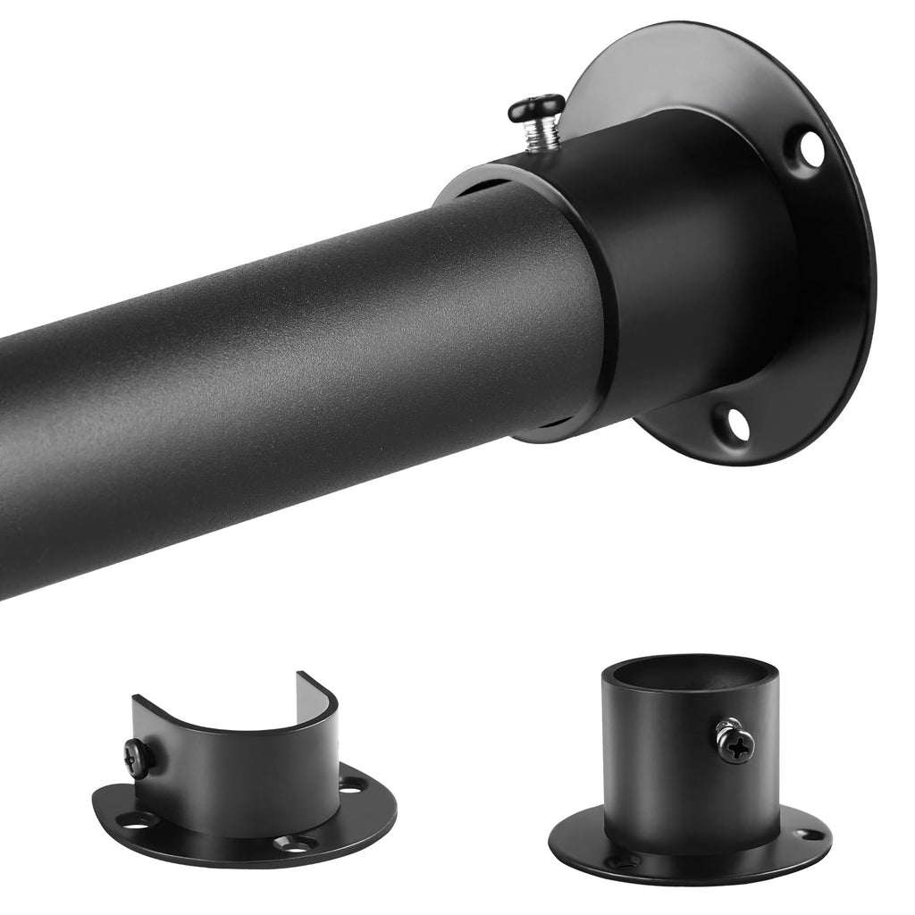 32mm Wardrobe Rail, Retractable Wardrobe Pole 74-190cm, Heavy Duty Clothes Rail with End Sockets and Screws for Balconies, Bathrooms, Wardrobes - image 1