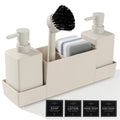 Kitchen Soap Dispenser Set | 4-in-1 Sink Caddy & Organizer – Beige