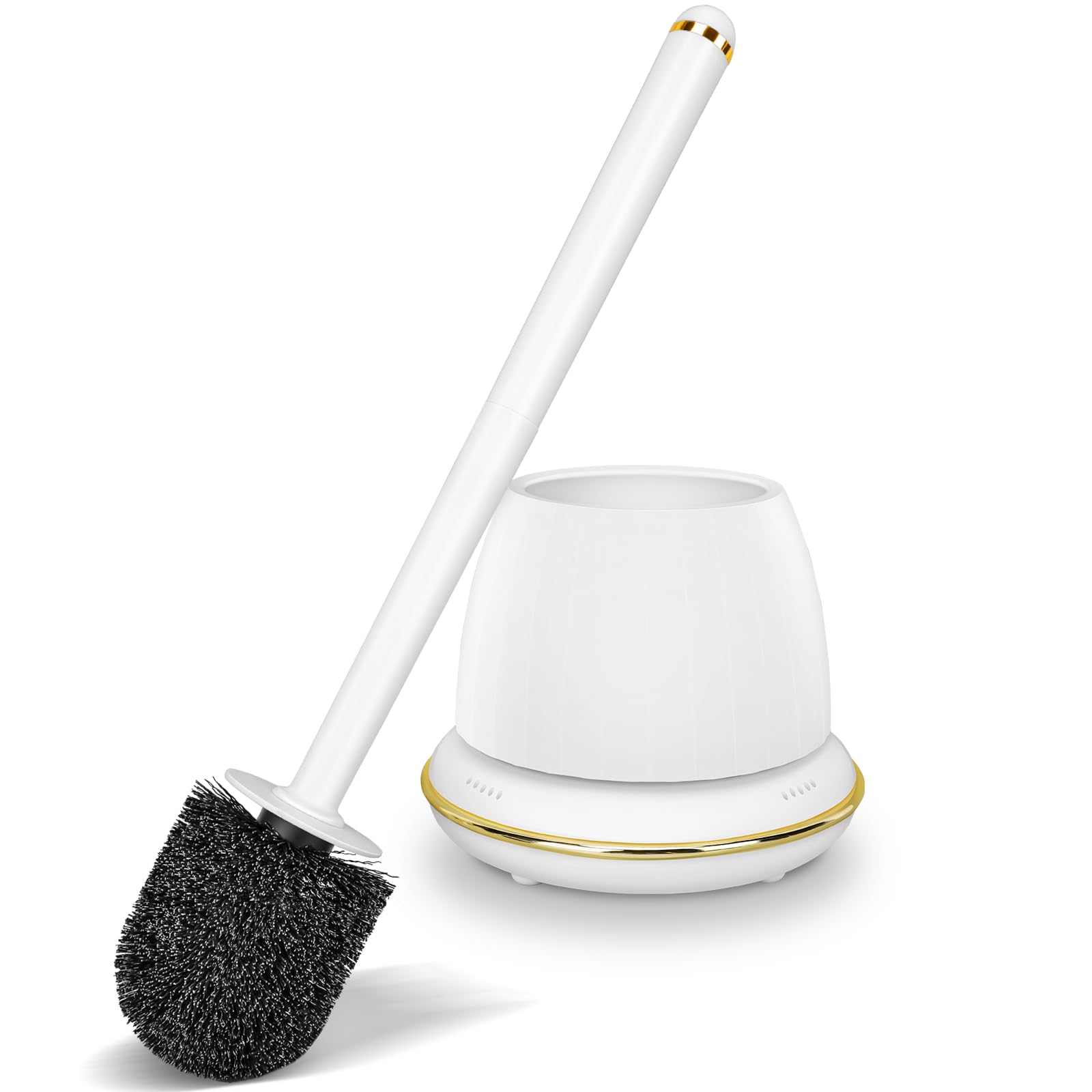 Jolof Store Gold Toilet Brush and Holder Set – Modern Compact Scrubber