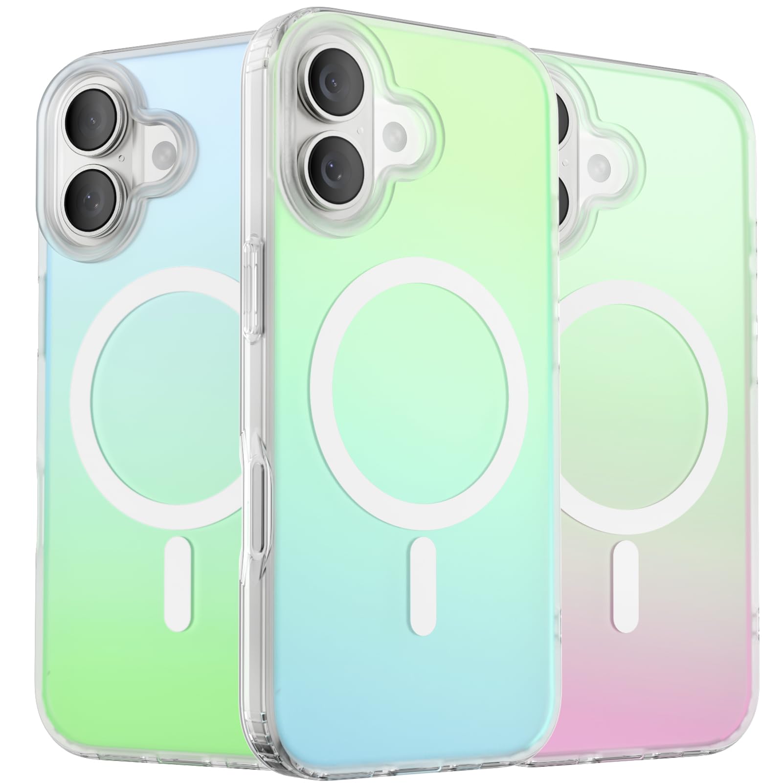 ORNARTO iPhone 17 MagSafe Case - Shockproof Rainbow Magnetic Cover
