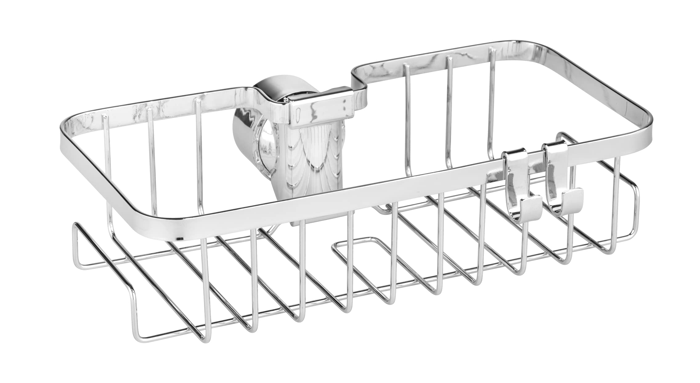 WENKO Floresta Shower Rail Caddy | No-Drill Stainless Steel Shelf