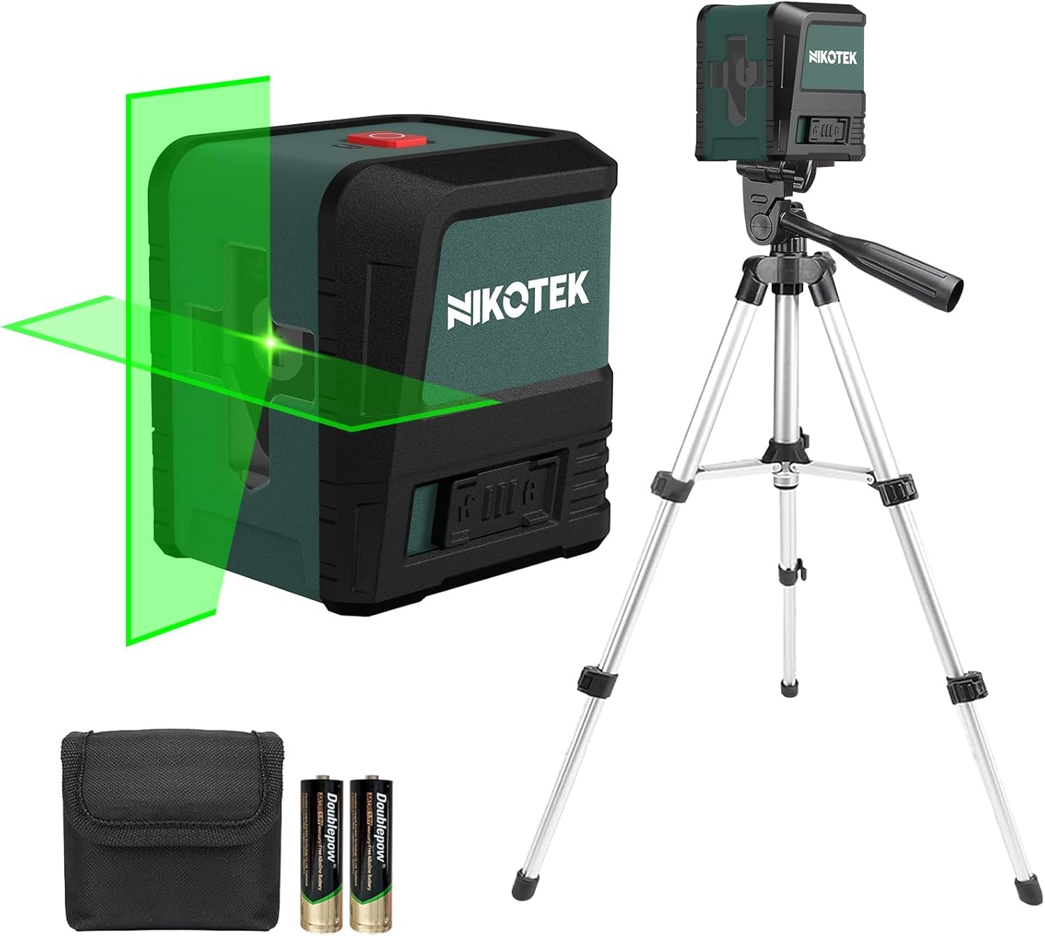 Nikotek Green Laser Level with Tripod – Self Leveling Cross Line IP54