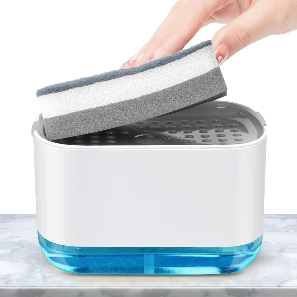 Alyvisun 2 in 1 Soap Dispenser, Dish Soap Dispenser with Sponge Holder - image 1
