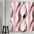 Uiiooazy Pastel Pink Shower Curtain – Abstract Geometric Polyester Fabric