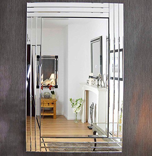 Jolof Store Modern Venetian Wall Mirror | Silver Bevelled Edge, 120x80cm