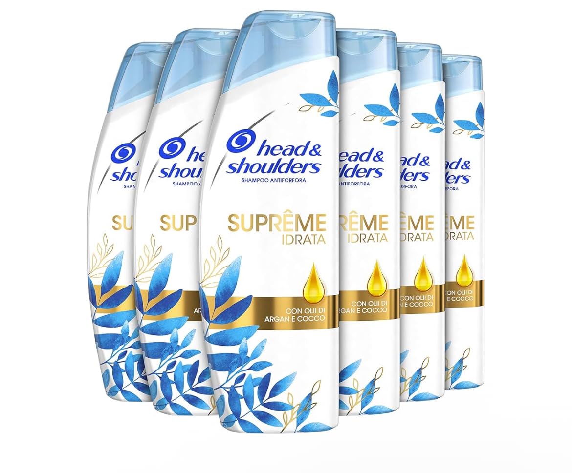 Head & Shoulders Supreme Moisture Anti-Dandruff Shampoo with Argan Oil - 6x400ml