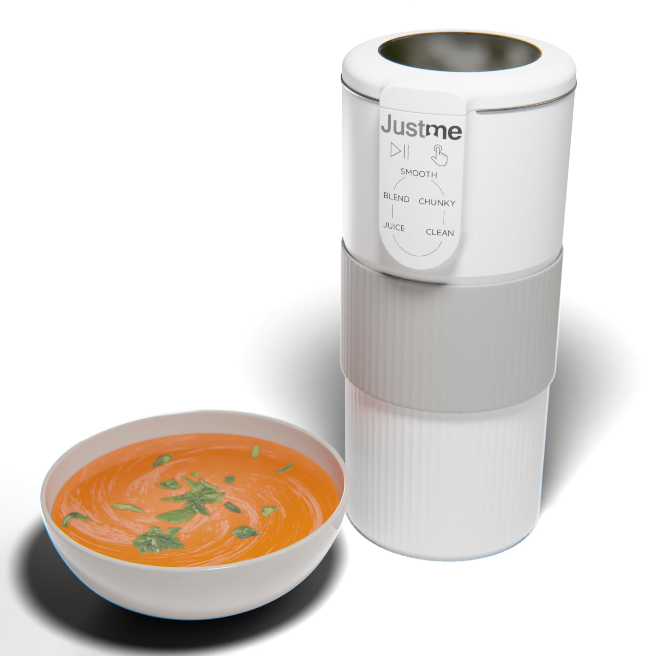 JustMe Single Serve Soup Maker & Smoothie Blender | 5 Programs | White