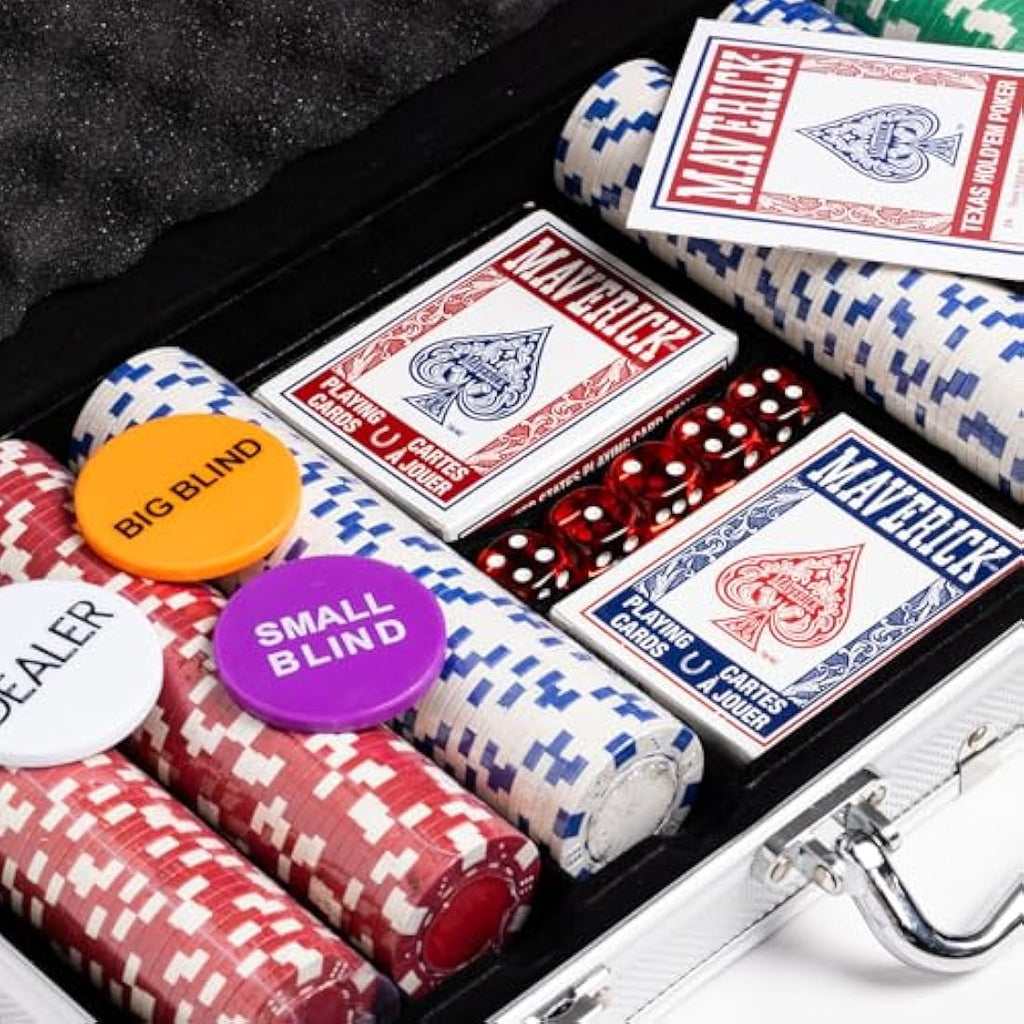 Cartamundi Maverick Texas Hold'em Poker Set | 300 Heavyweight Chips