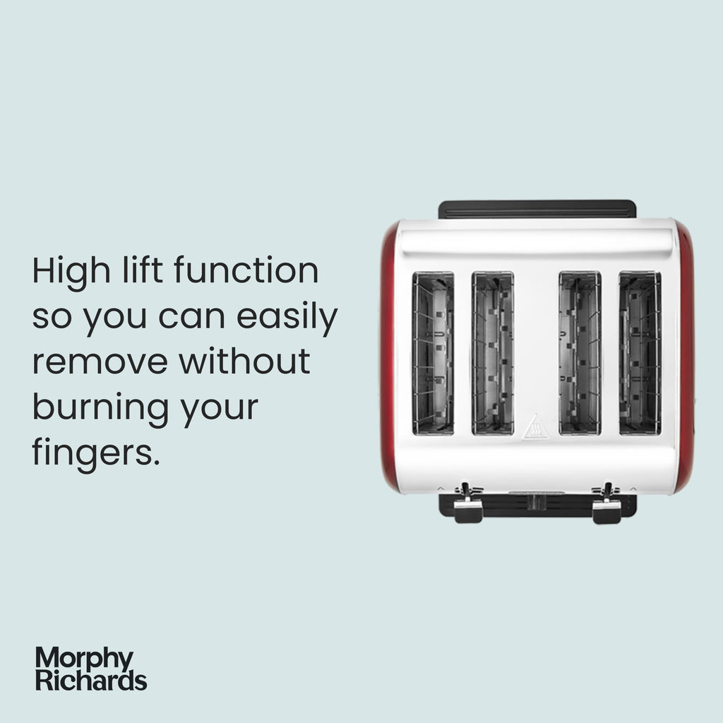 Morphy Richards Venture 4 Slice Toaster in Red with High Lift – 240133