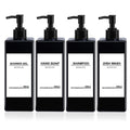 4-Pack 17oz Refillable Soap Dispenser Set | Black Plastic Bottles