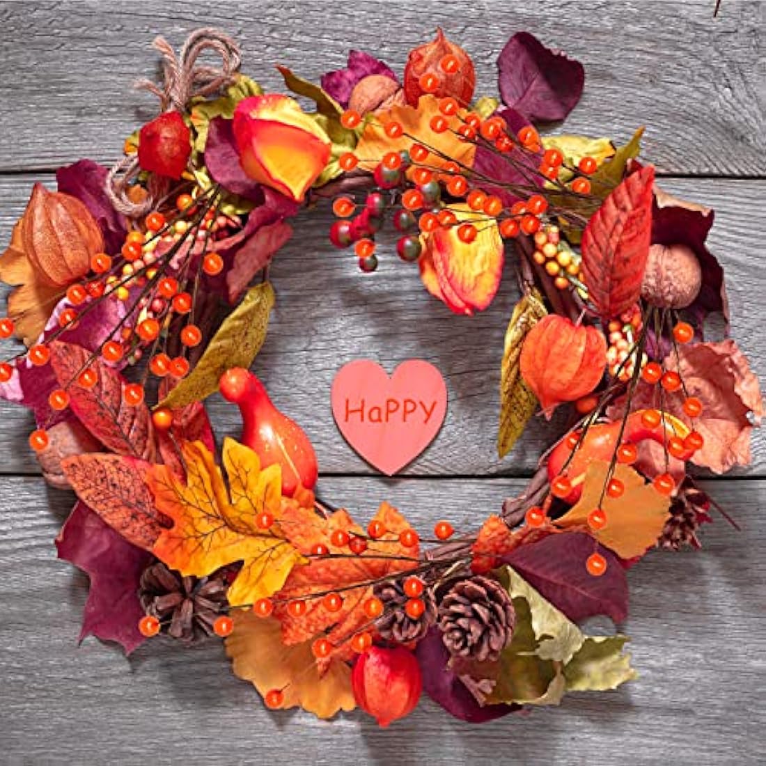 Jolof Store 10 Pcs Artificial Orange Holly Berries for Fall Decor