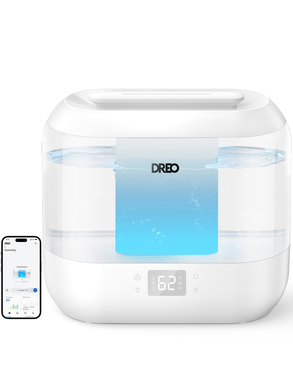 Dreo Smart Cool Mist Humidifier | 4L Ultrasonic Oil Diffuser for Bedroom