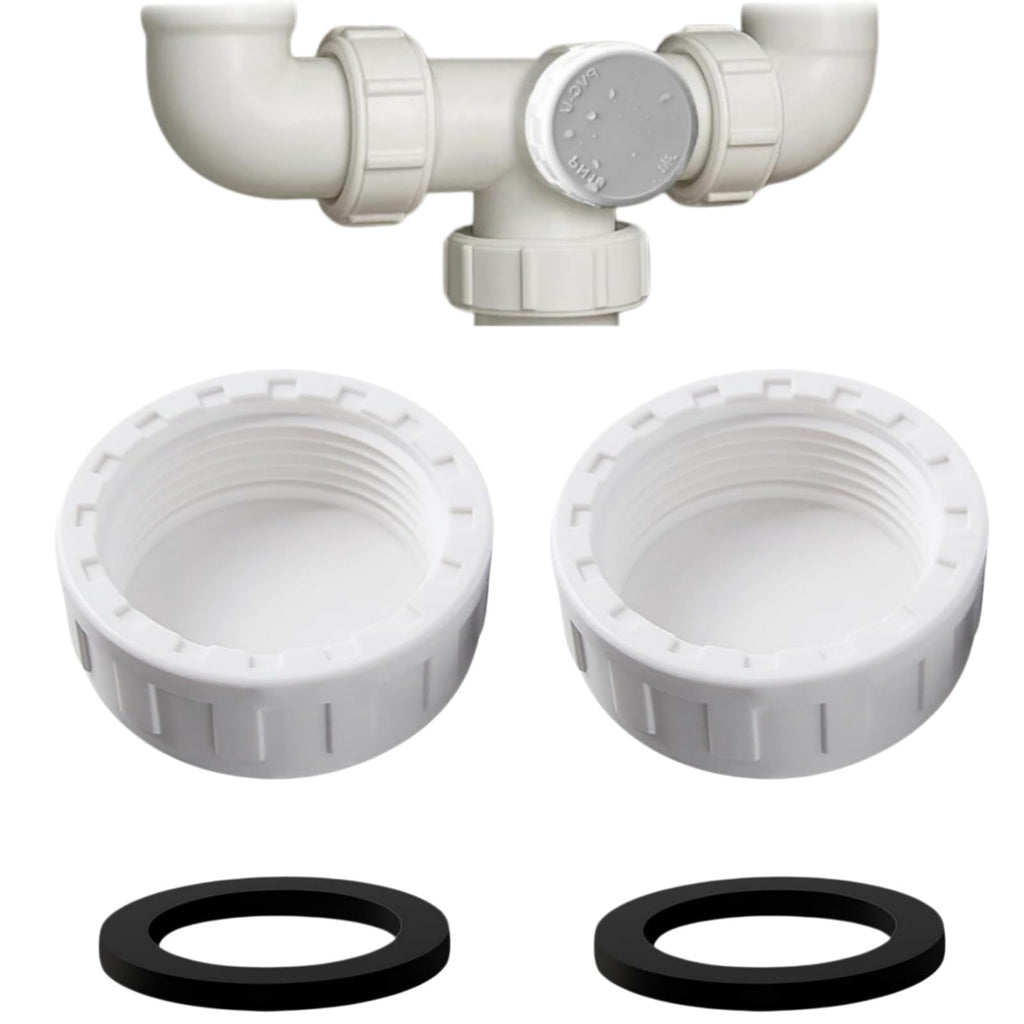 2Pcs Sink Blanking Cap,1/4" 40mm PVC Waste Pipe Cap,Drain Blanking Cap,Washing Machine Water Feed Bla-Nking Ca-P,Pipe End Ca-P,for Kitchen Sink Drain - image 1