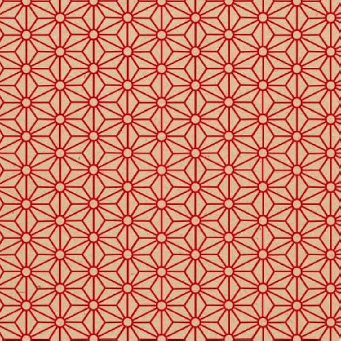 Clairefontaine Recycled Kraft Gift Wrap Roll – Red Geometric, 70cm x 50m