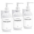 Roselee 3-in-1 Wall Mounted Soap Dispenser Set - White 500ml No Drill