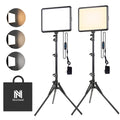 NiceVeedi 2-Pack LED Video Panel Light Kit – 25W Dimmable Studio Lighting