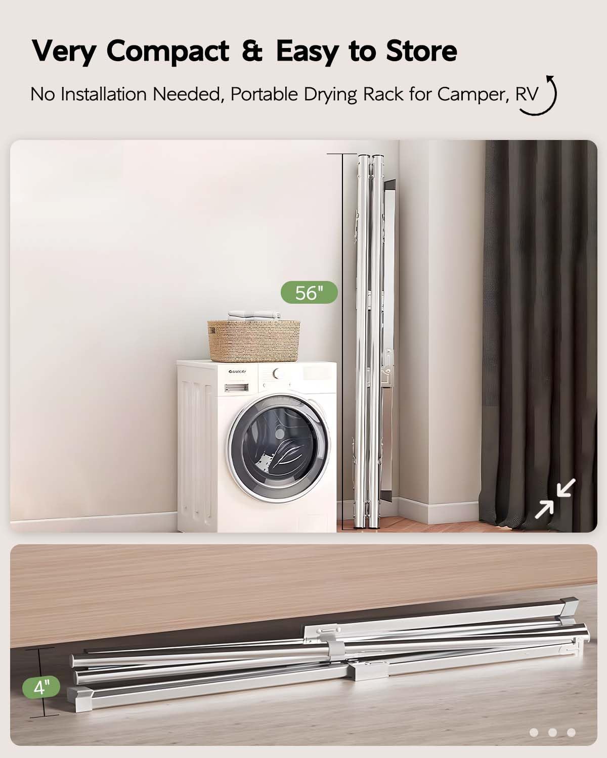 Vikaqi 79" Folding Clothes Drying Rack | Heavy Duty Stainless Steel