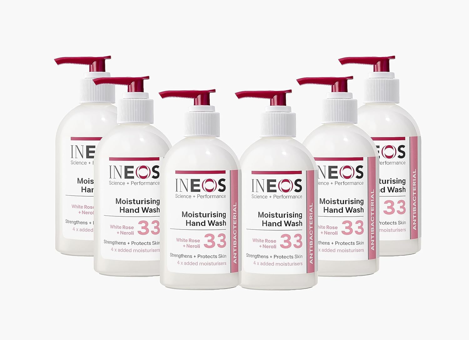 INEOS Antibacterial Liquid Hand Soap – White Rose & Neroli – 6 x 250ml
