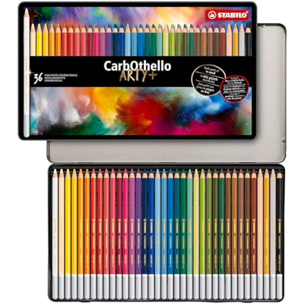 STABILO CarbOthello Chalk-Pastel Pencils | Tin of 36 Assorted Colours