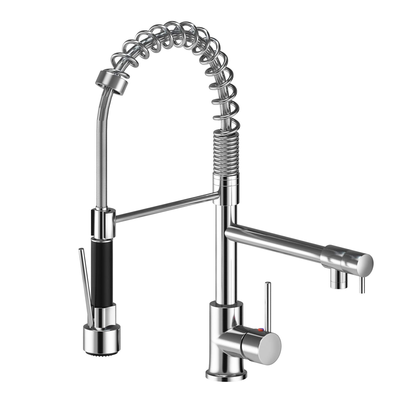 Suguword Kitchen Sink Mixer Tap – Brass High Arc Pull Out Sprayer