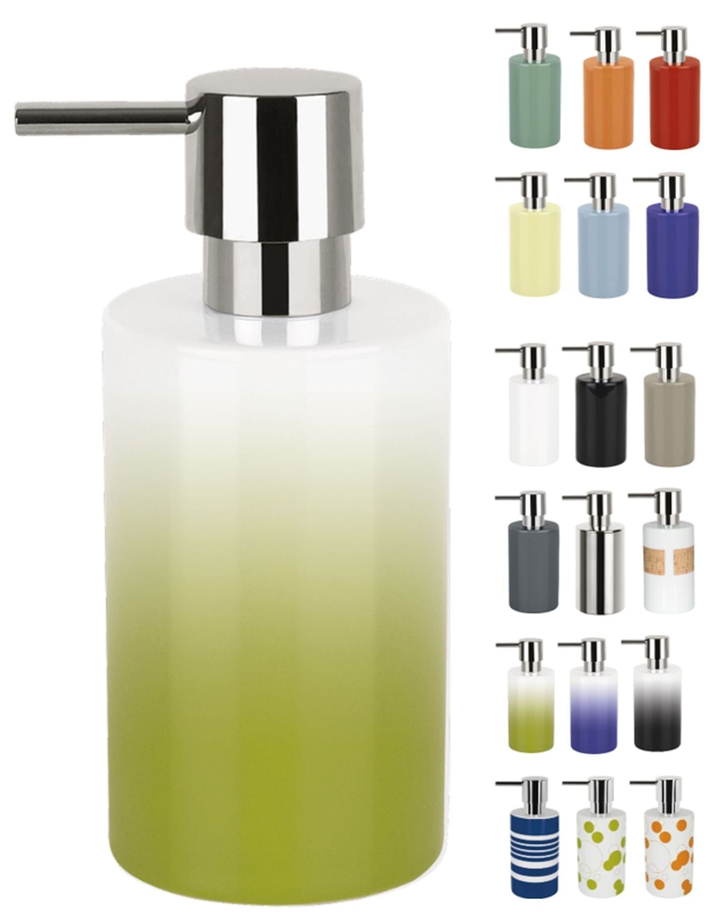 Spirella Porcelain Tube Soap Dispenser – Lime Gradient Bathroom Decor