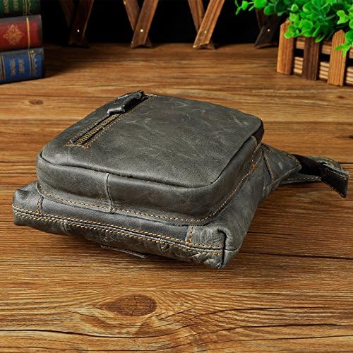 Le'aokuu Mens Genuine Leather Motorcycle Drop Leg Bag | Waist Pack