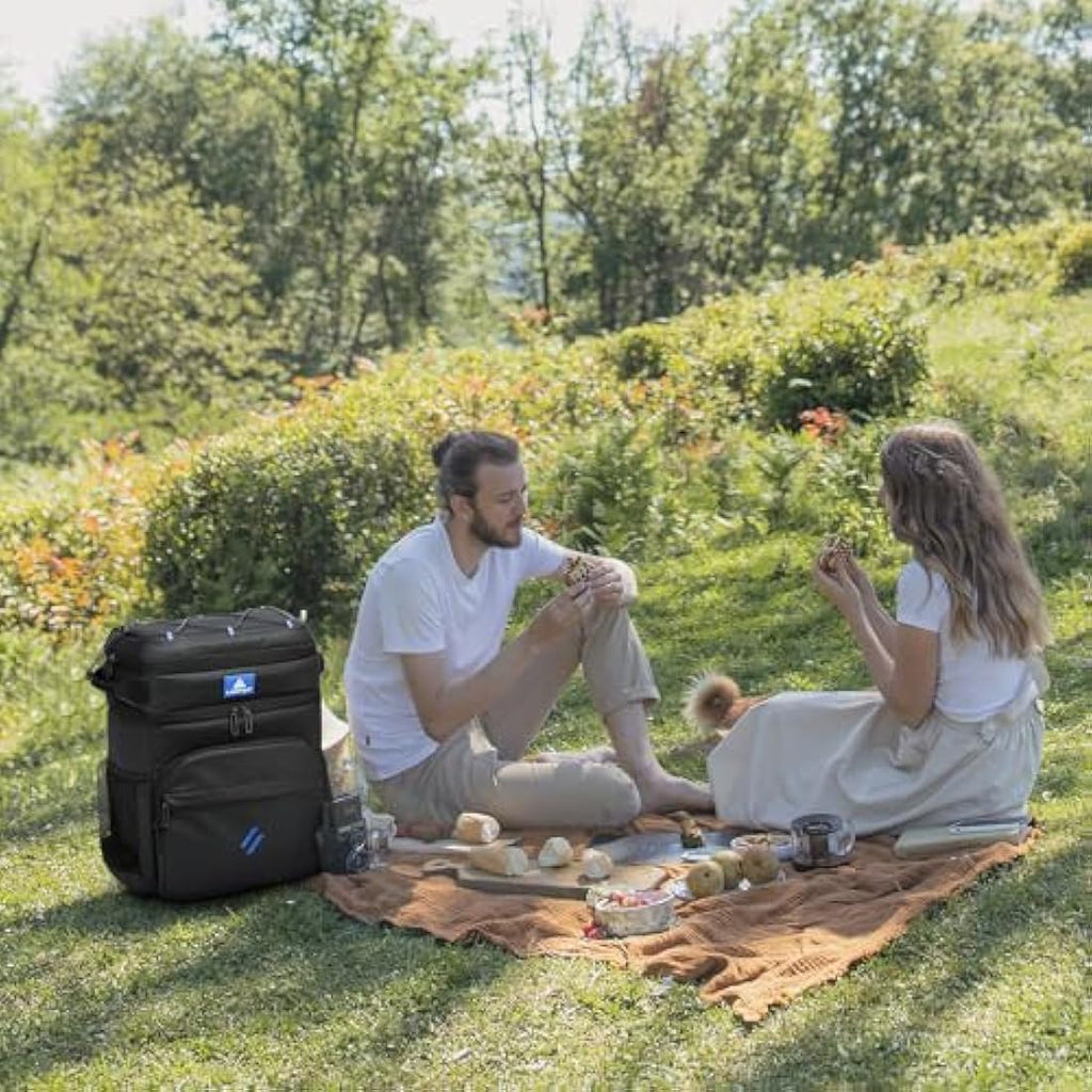 Laripwit 54-Can Insulated Cooler Backpack | Leak-Proof PU Leather Rucksack