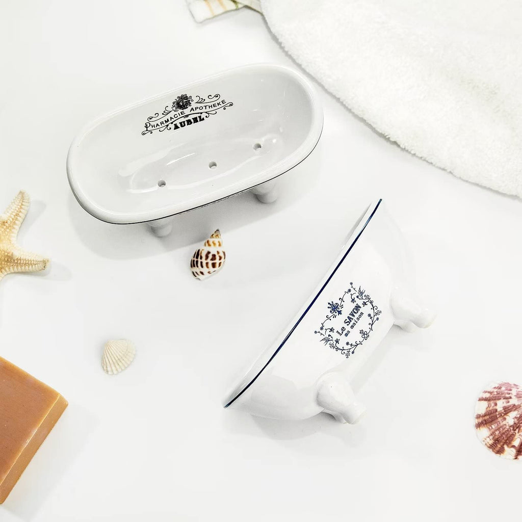 Ceramic Mini Bathtub Soap Dish Decortative Clawfoot Bathroom Soap Dish Style 01 - image 2
