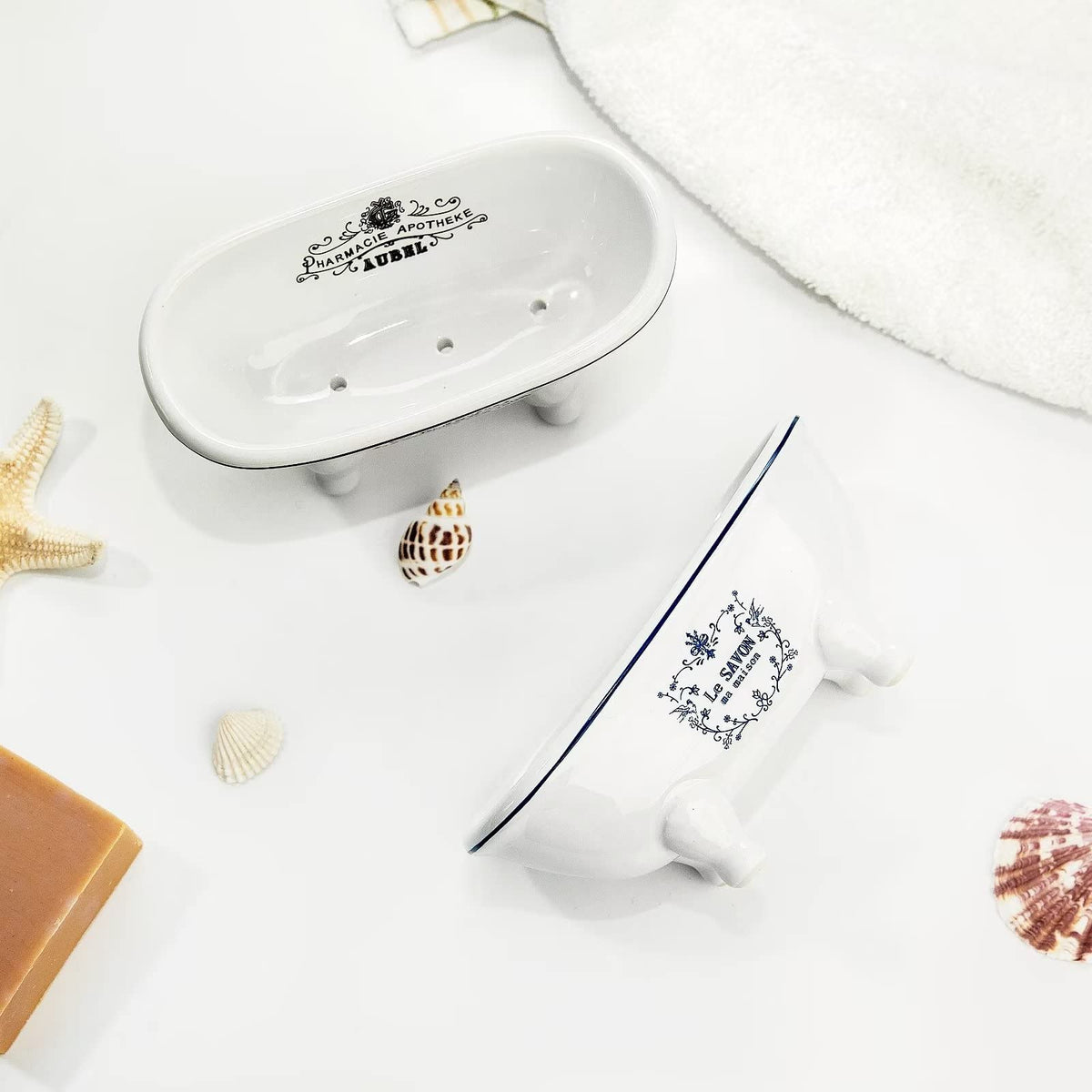 Ceramic Mini Bathtub Soap Dish Decortative Clawfoot Bathroom Soap Dish Style 01 - image 2
