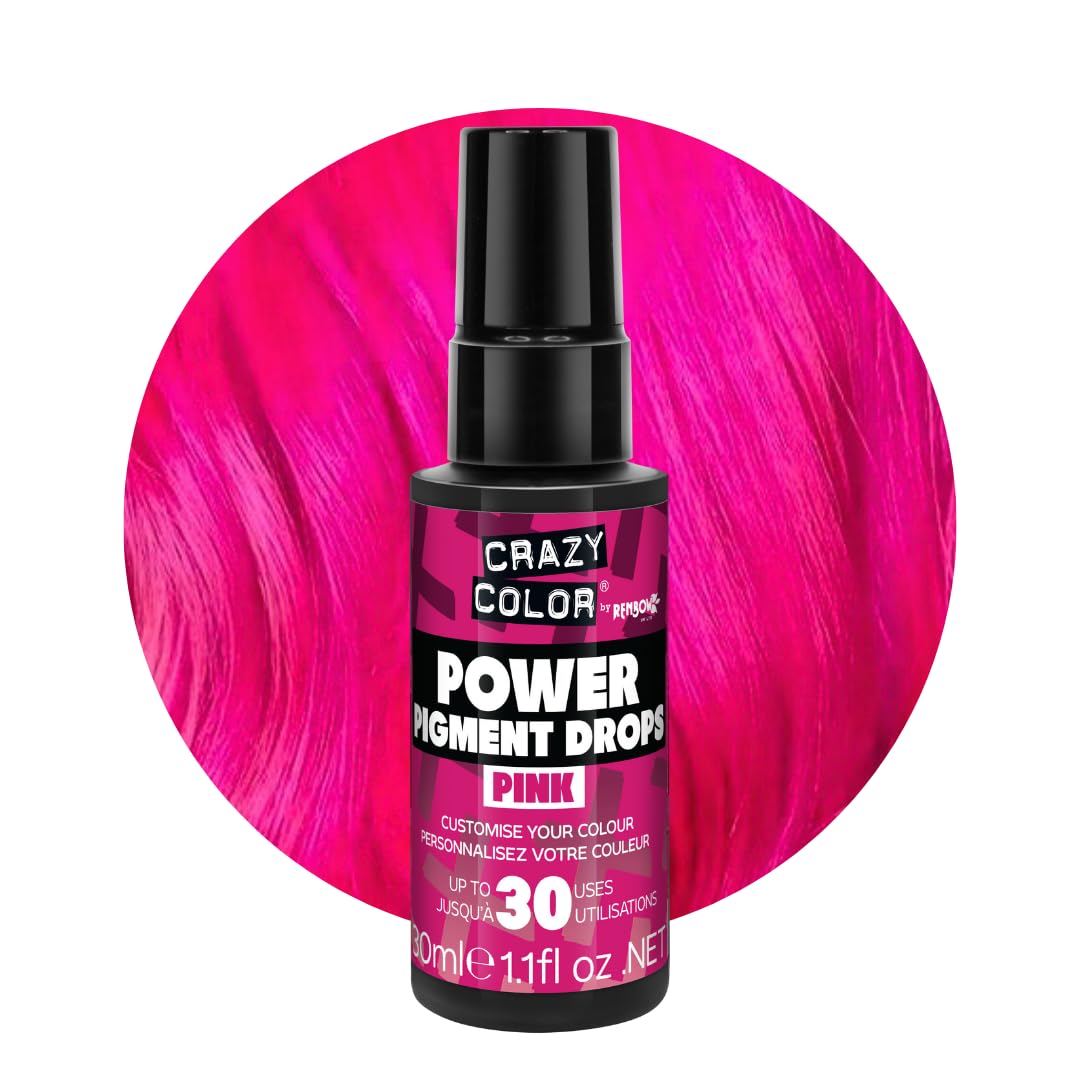 Crazy Color Pink Power Pigment Drops – Vegan Semi-Permanent Hair Dye