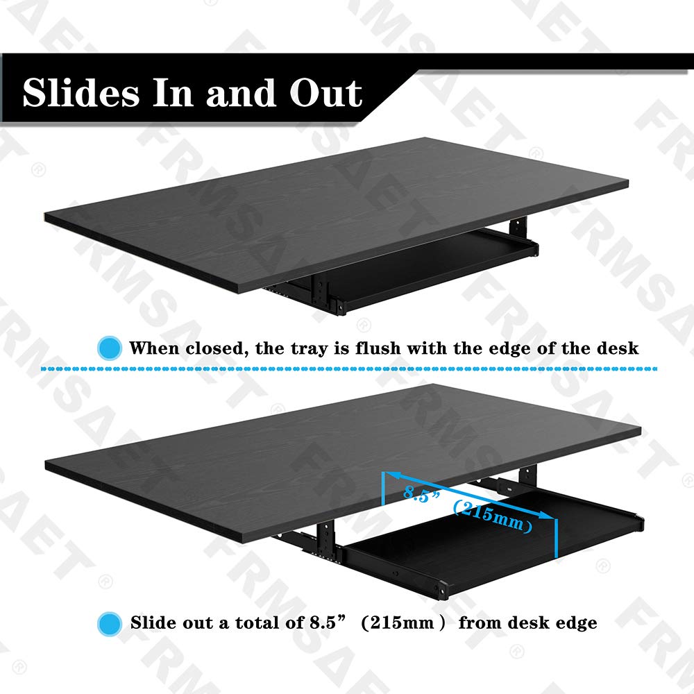 FRMSAET Office Product 20/24/30 inch Keyboard Drawer Tray20 inch, Black