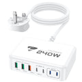 Jolof Store 240W USB C Charging Station – 7-Port GaN Fast Desktop Charger