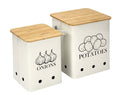 Xbopetda Potato and Onion Storage Tins – 2pc Metal Pantry Organiser
