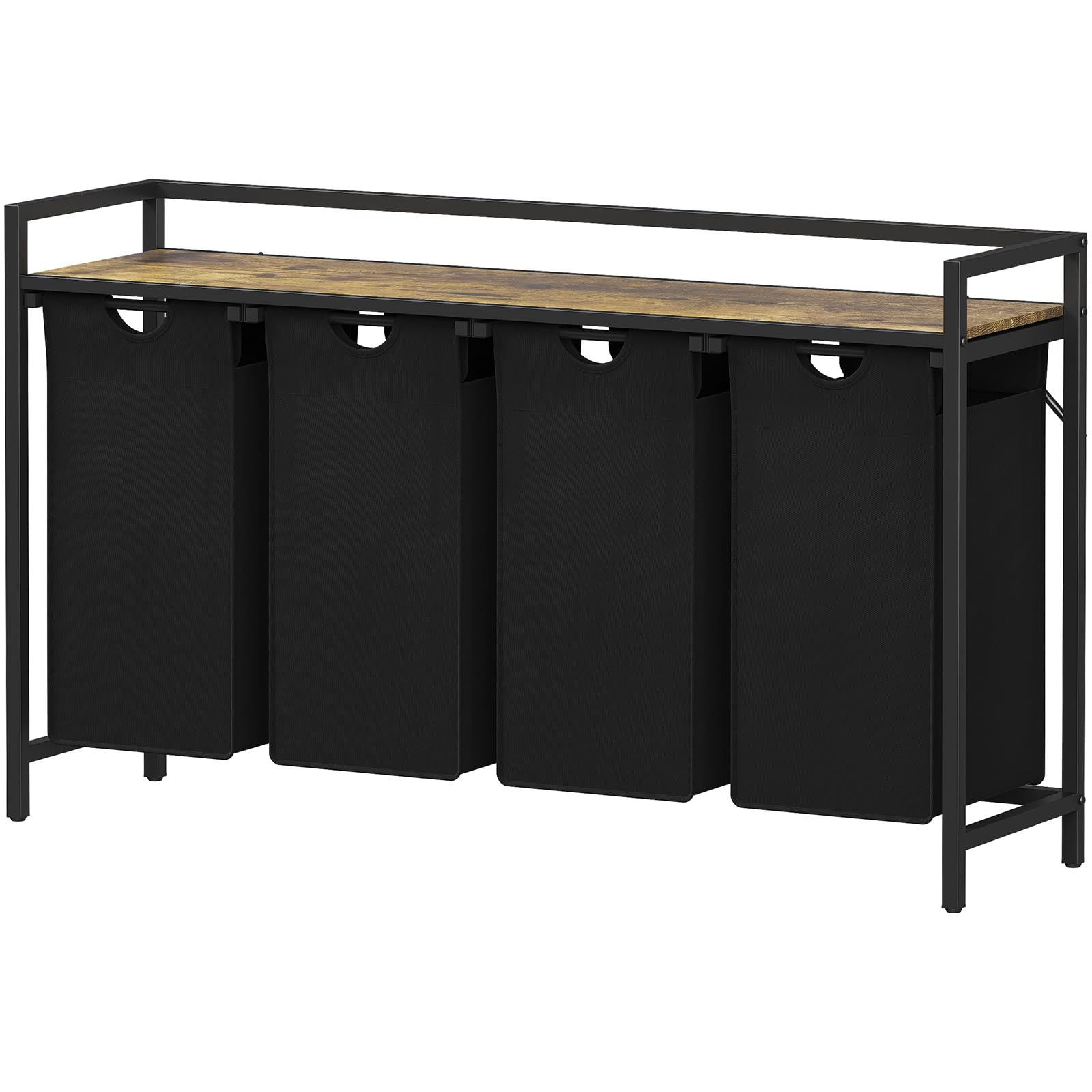 Lifewit 4-Section Laundry Sorter | 168L Pull-Out Hamper with Storage Shelf