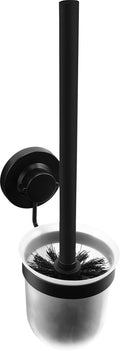 Cornat Black Toilet Brush Holder Set | 3-Way Wall Mount Steel Accessory