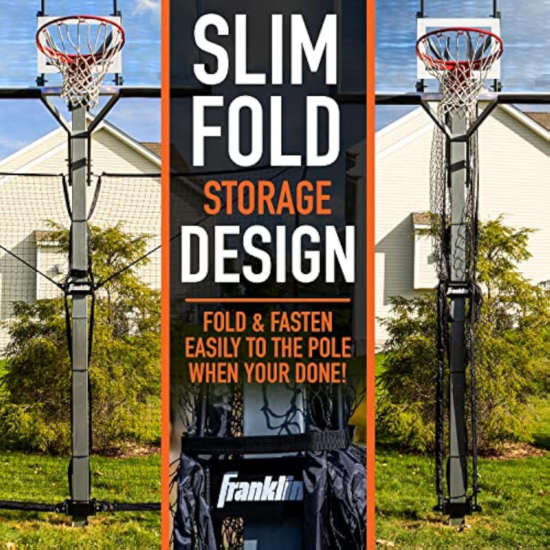 Franklin Sports Basketball Defender Net Pro – 10ft x 8ft Rebounder