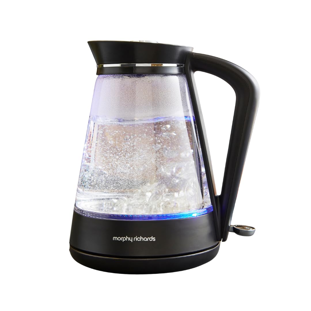 Morphy Richards Glass Kettle – 1.7L Rapid Boil with Blue Illumination