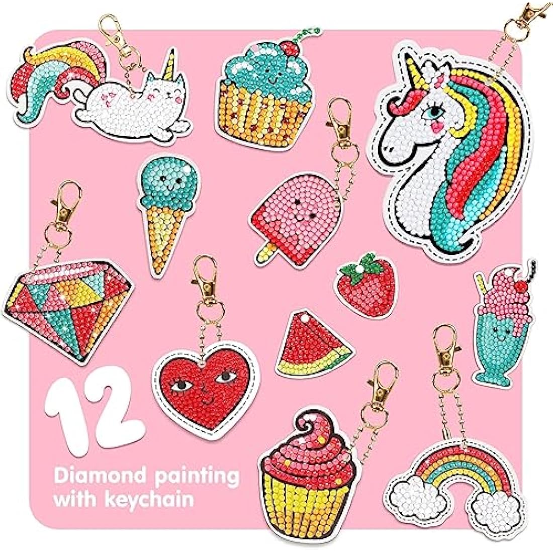 Jolof Store DIY Diamond Painting Keychain Kit - Mosaic Arts and Crafts for Girls