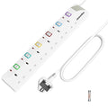 Toomke 6 Way Extension Lead with Individual Switches - 5M Wall Mountable