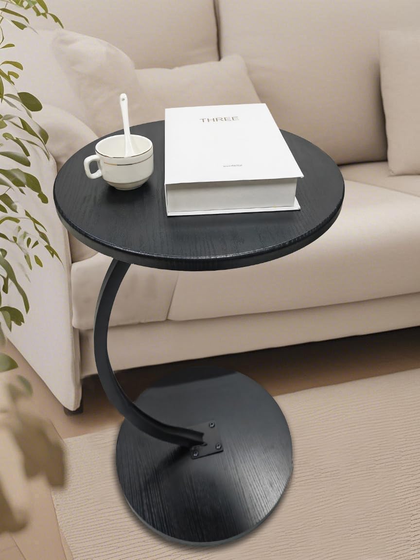 ZOYIZEN Side Table Wooden Black, End Table C-shaped, 40 * 60 CM （Ø*H） - image 4