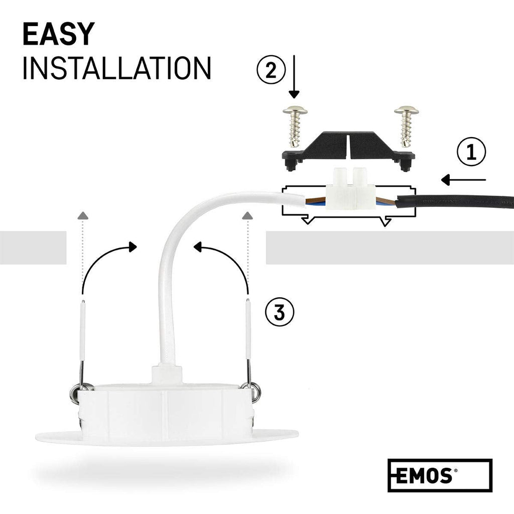 EMOS LED Recessed Ceiling Spotlights - 5W 4000K Neutral White - Pack of 12